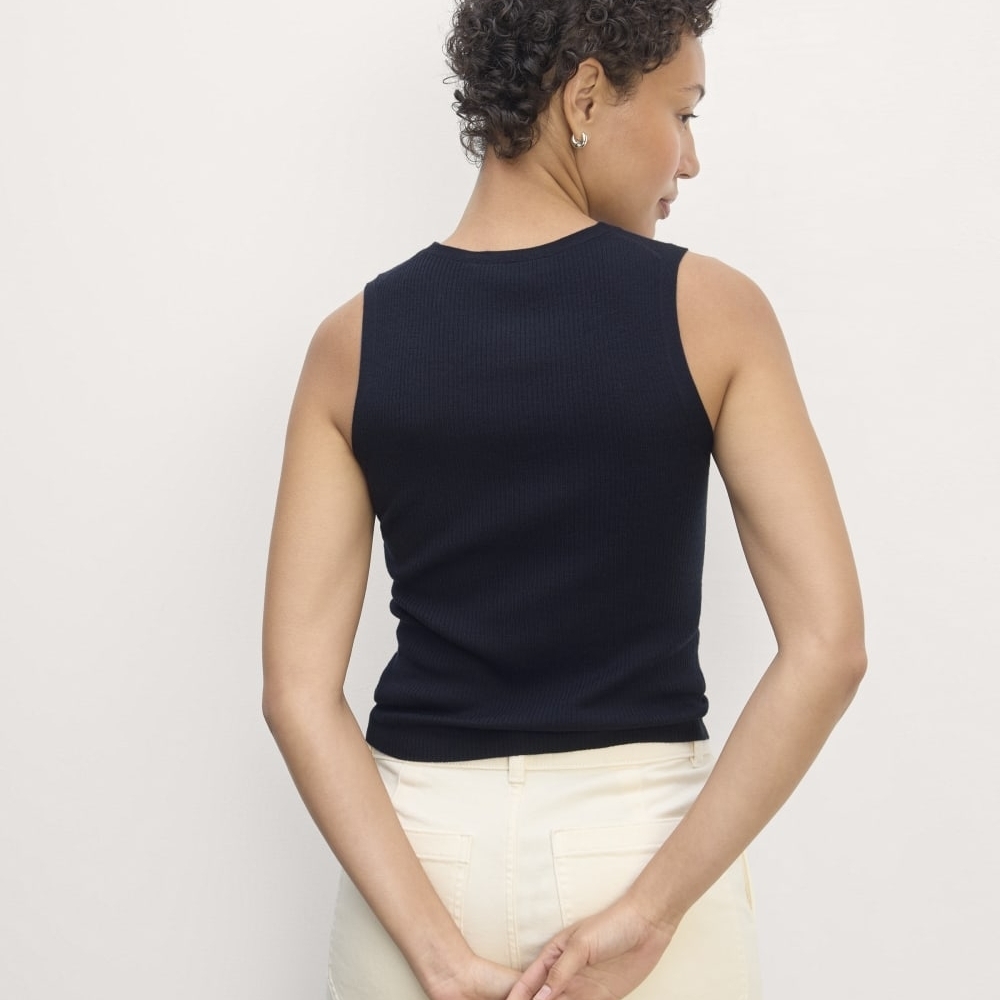 🌟 Everlane The Tank in Ultrasoft Merino, Navy (S) - Picture 4 of 10